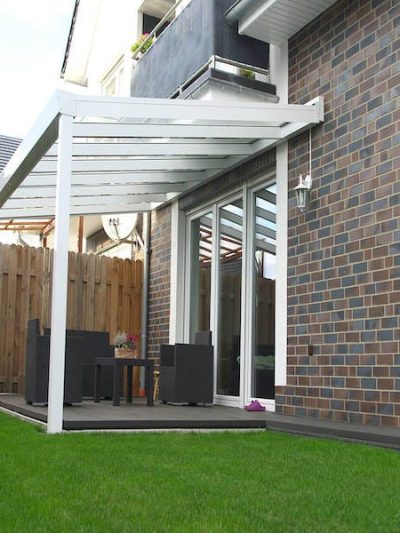 Pergola aluminium toit verre - SANTORINI PLUS Adossée