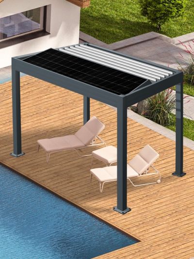 Pergola aluminium solaire ilôt LIGHT - Gamme professionnelle 10m²