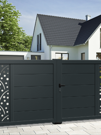 Portail battant aluminium Premium - Semi-ajouré - SÉVILLE