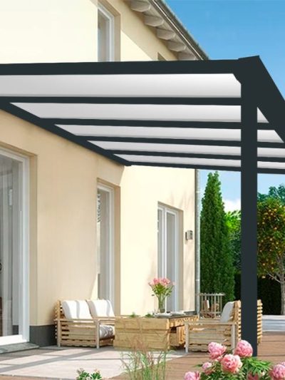 Pergola aluminium toit thermique - SANTORINI PLUS Adossée